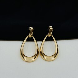 Oval halka gold küpe