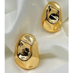 Gold Geometrik Küpe