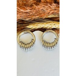 Çelik Halkalı Yuvarlak Silver Küpe