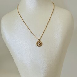 Kalp model taşlı çelik kolye