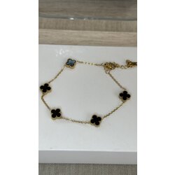 Siyah Sedef Yonca Bileklik