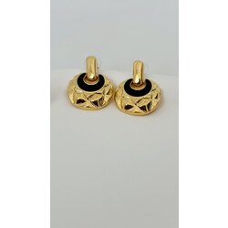 Gold siyah mineli küpe