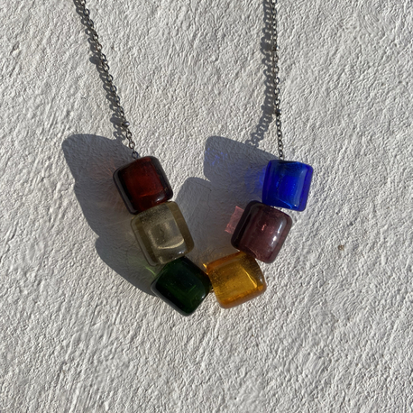 Cylinder glass necklace