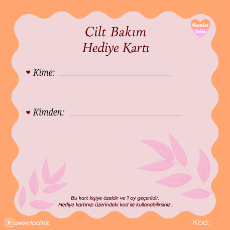 Cilt Bakımı Hediye Kartı