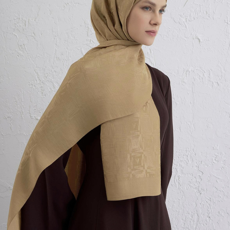 Armine Lyocell Naia Kare Monogram  Şal Camel