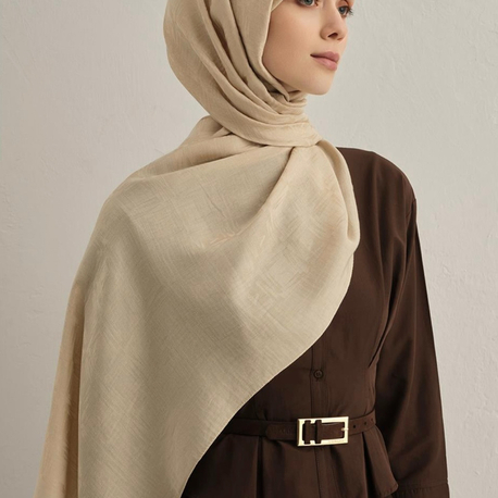 Armine Lyocell Naia Kare Monogram Şal Bej