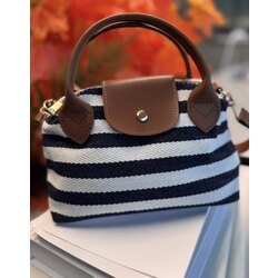 Çizgili Hasır Desenli Longchamp Çanta