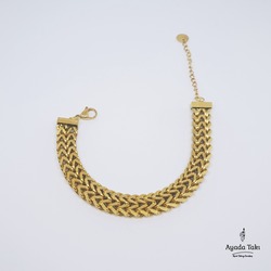 BALIK SIRTI GOLD KALIN ÇELİK BİLEKLİK