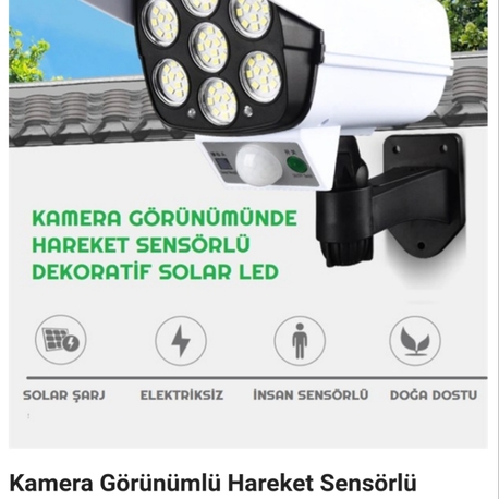 ☀Kamera Görünümlü Güneş enerjili lamba