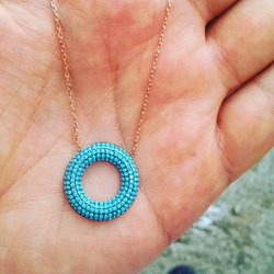 925 AYAR GÜMÜŞ NANO MAVI TAŞLI KOLYE