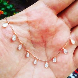 925 AYAR GÜMÜŞ DAMLA TAŞLI KOLYE