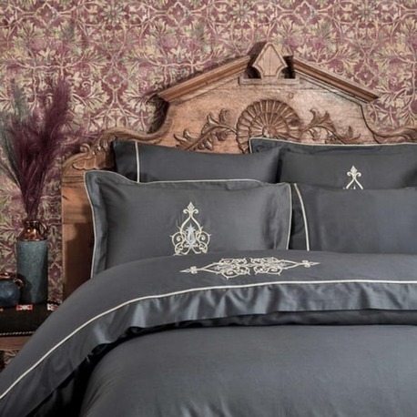 Ecocotton Alya Çift Kişilik Nevresim Takımı Antrasit 200*220 cm