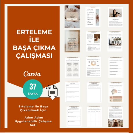 Erteleme ile Başa Çıkma Çalışması ( Canva Şablonu + PDF)