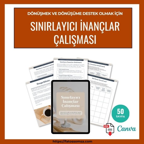 Sınırlayıcı İnançlar Çalışması (Canva Şablonu + PDF)