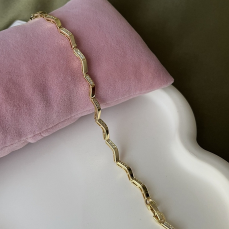 Zigzag model Zirkon taşlı bileklik