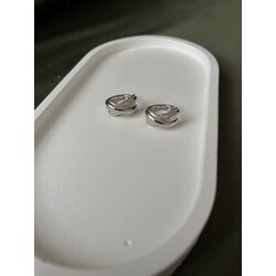 Çapraz model Silver Halka küpe