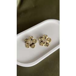 Tek taşlı çiçek küpe |14k rengi 