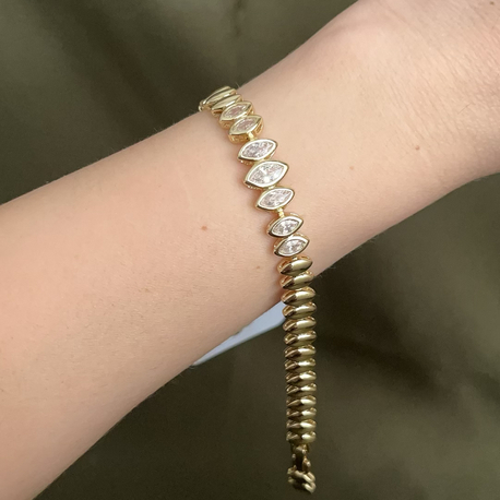 14k gold göz model bileklik