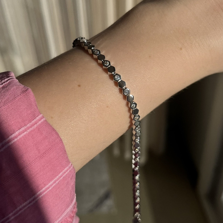 Petek model silver bileklik