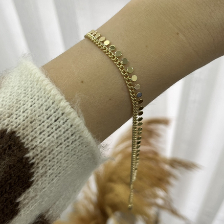 Pul detay 14k gold bileklik