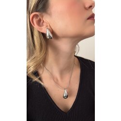 Bottega gözyaşı damlası Silver Çelik Kolye