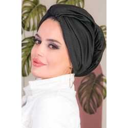 Siyah Krep Dolama Şal Bone