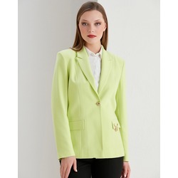 SHN WOMAN tek düğmeli resmi blazer ceket: Lime
