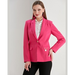 SHN WOMAN tek düğmeli resmi blazer ceket: Fuşya