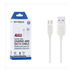 Syrox Micro (mikro) Usb Şarj Cihazı Kablosu 2.0 Amper