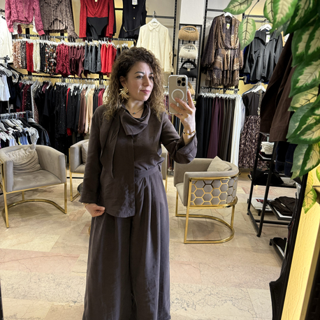 Kahve marka model tencel takım