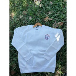 UNISEX BEYAZ BASKILI OVERSIZE SWEATSHIRT 