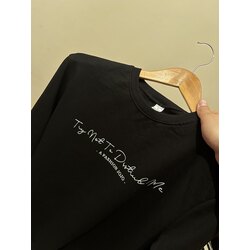 ERKEK SIYAH BASKILI SWEATSHIRT 