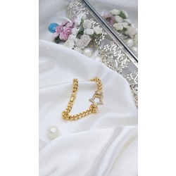 Gold Yıldız Detay Taşlı Bileklik