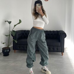 Mint Çepli Paraşüt Pantolon 