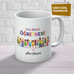 Okul öncesi öğretmeni kupa bardak