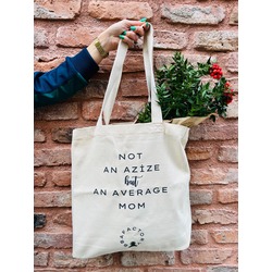 NOT AN AZİZE BUT AN AVERAGE MOM CANVAS ÇANTA - KOYU LACİVERT