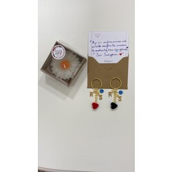 Murano Cam Kırmızı Siyah Kalp Sevgili Anahtarlığımız