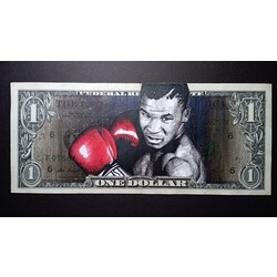 Mike Tyson Dollar Bill Art