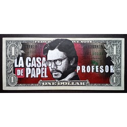 La Casa De Papel ''Profesör'' Dollar Bill Art 