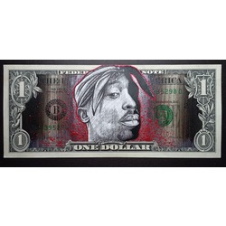 Tupac Shakur Dollar Bill Art