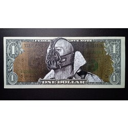 Batman '' BANE'' Dollar Bill Art 