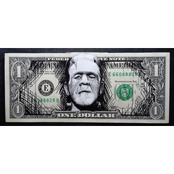 Frankenstein Dollar Bill Art