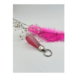 Gümüş Swarovski Taşlı Pembe Anahtarlık