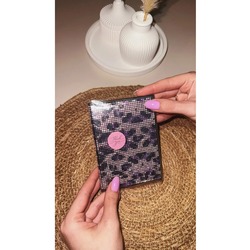 Pembe Taşlı Leopar Desenli Ruhsat Kılıf Kabı