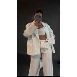 FULL TAŞ İŞLEMELİ BLAZER BEYAZ 