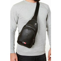 Newish Unisex Kulaklık Çıkışlı Çapraz Omuz Çantası Siyah Freebag