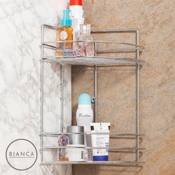 Krom 2 Katlı Banyo Köşeliği-Şampuanlık-Köşelik-Banyo Rafı-Liflik