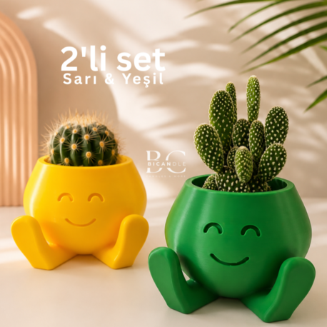 2'li "Smile Buddy" Saksı Seti