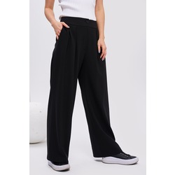 Bi KuğuPalazzo Bol Paça Pantolon Pileli Çift Cepli