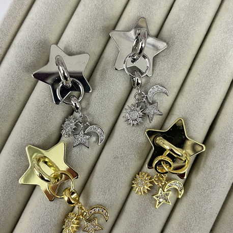 Ay güneş telefon charm (silver)